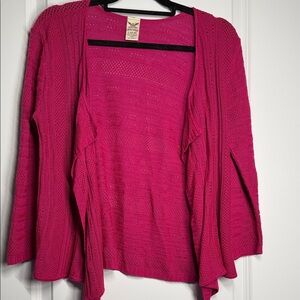 Faded Glory Hot Pink Open-Front Cardigan